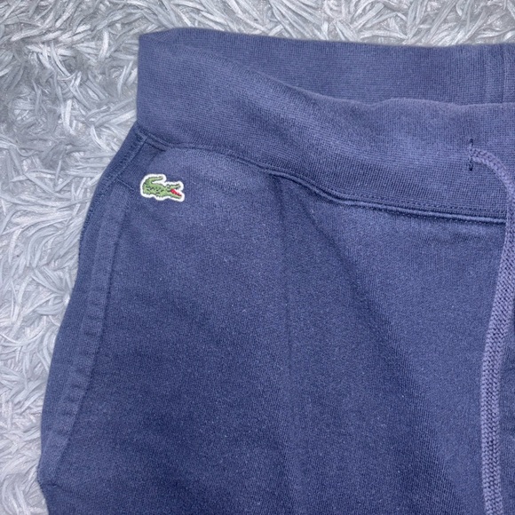 Lacoste Men’s Navy Blue Straight Leg Fleece Sweatpants Size 3 Drawstring Logo - Picture 3 of 8